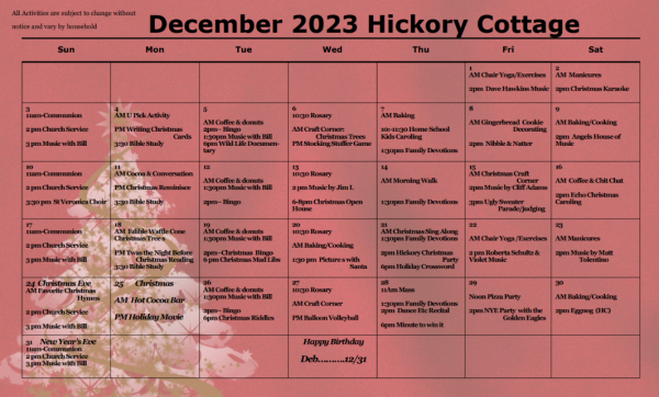 Hickory Cottage Dec 2023
