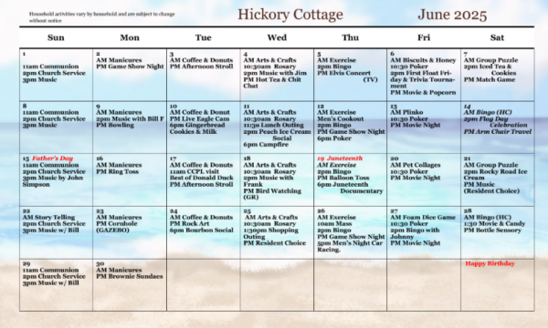 Hickory Cottage June 2025