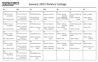 Hickory Cottage Jan 2023
