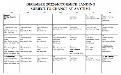 McCormick Landing December 2022