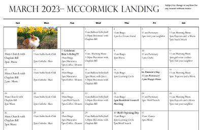 McCormick Landing March 2023