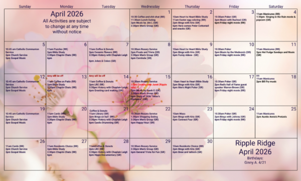 Ripple Ridge April 2026