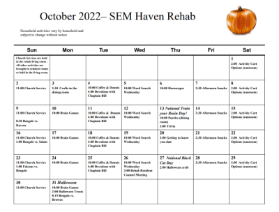 Rehab October 2022