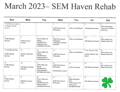 Rehab March 2023