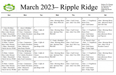 Ripple Ridge March 2023