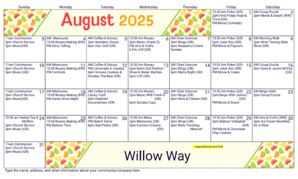 Willow Way Aug 2025