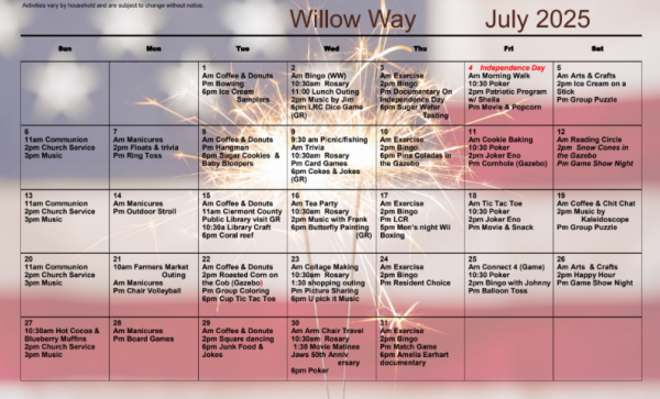 Willow Way July 25