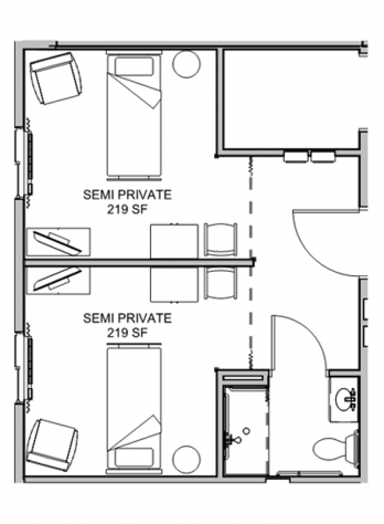 Semi private nursing room floor plan