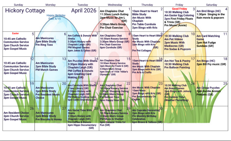 HICKORY COTTAGE - April 2026